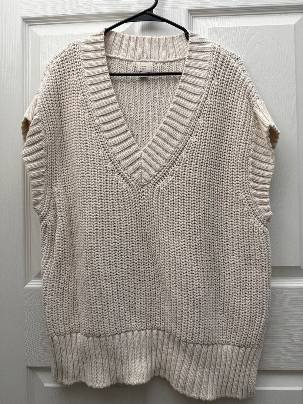 a new day Cream V-Neck Knit Sweater Vest